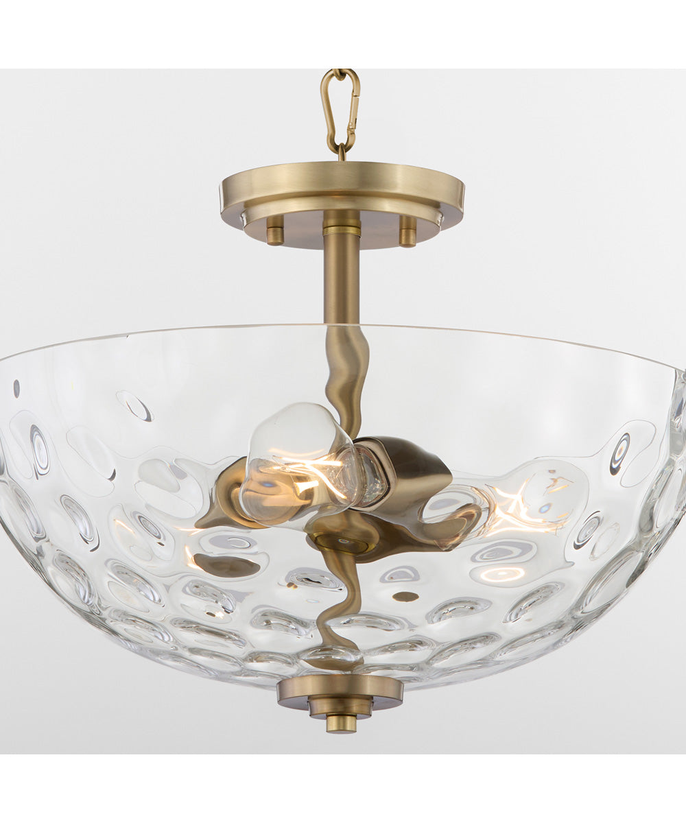 Adams 3-light Dual Mount Light Fixture Aged Brass