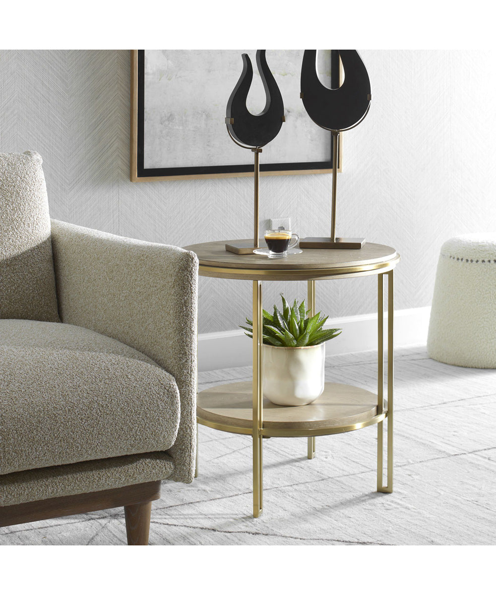 Elise Round Brass Side Table