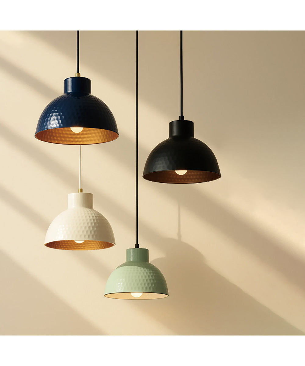 Rockport 12 inch 1-Light Pendant Green / Natural Aged Brass