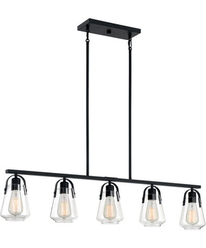 42"W Skybridge 5-Light Pendant Matte Black