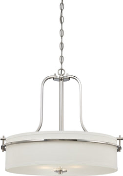 22"W Loren 4-Light Pendant Polished Nickel
