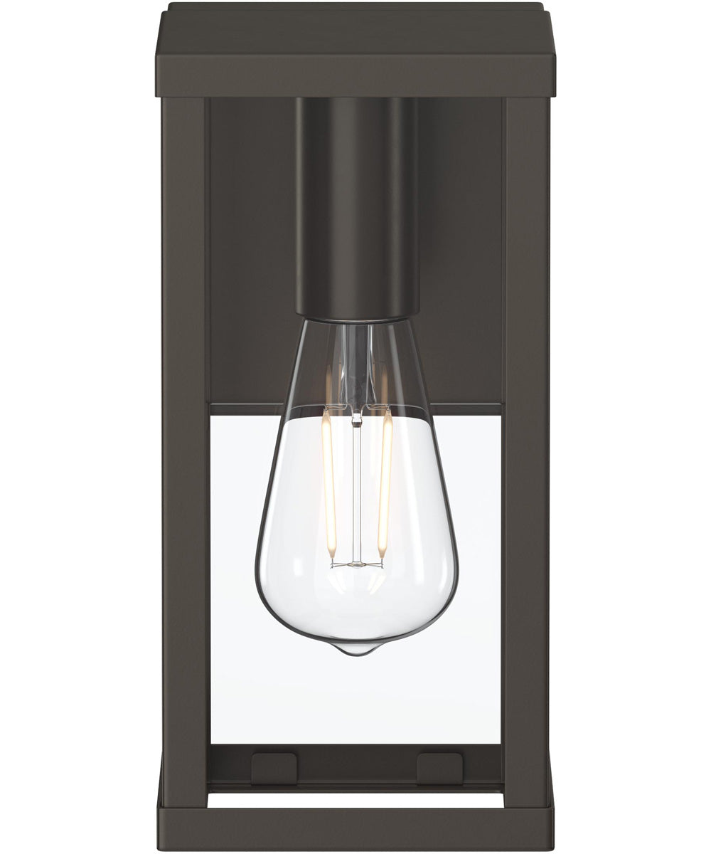 Ryle 1-Light Small Wall Lantern with Clear Glass Panels Antique Bronze