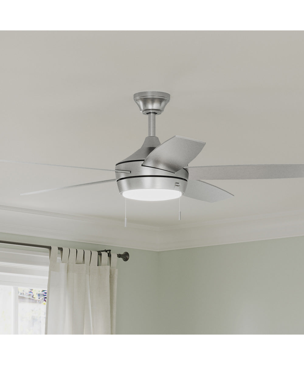 Nolyn V 52 in. 5-Blade Modern LED Ceiling Fan Brushed Nickel
