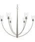Jheni 6-Light Large Chandelier with Clear Glass Shades Brushed Nickel