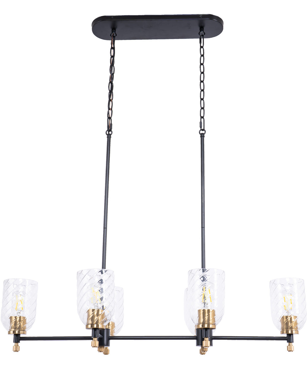 Council 6-Light Lighting Flat Black/Satin Brass
