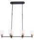 Council 6-Light Lighting Flat Black/Satin Brass