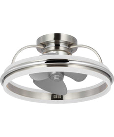 21" Burnett Oscillating 3-Blade Modern Traditional Ceiling Fan with Silver Blades Chrome Accent Brushed Nickel