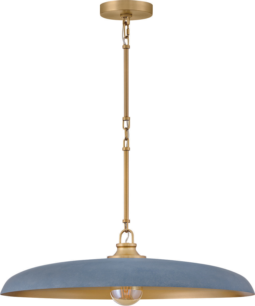Sadie 1-Light Medium Dome Chandelier in Lacquered Brass