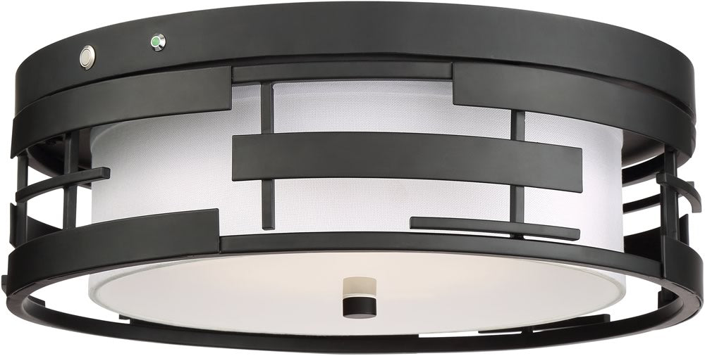 16"W Lansing 3-Light Close-to-Ceiling Textured Black