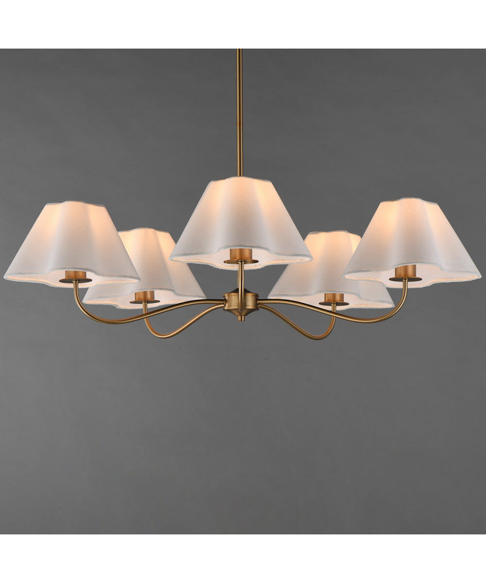 Saxon 5-Light Chandelier Natural Aged Brass
