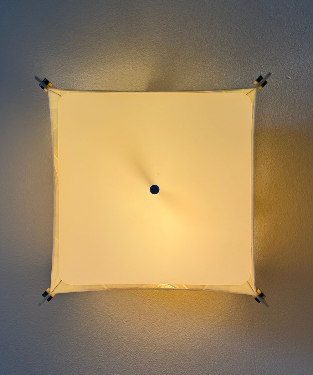 Pop Steady Flush Mount Conversion Kit 16"w Faux Marbled Alabaster Shade