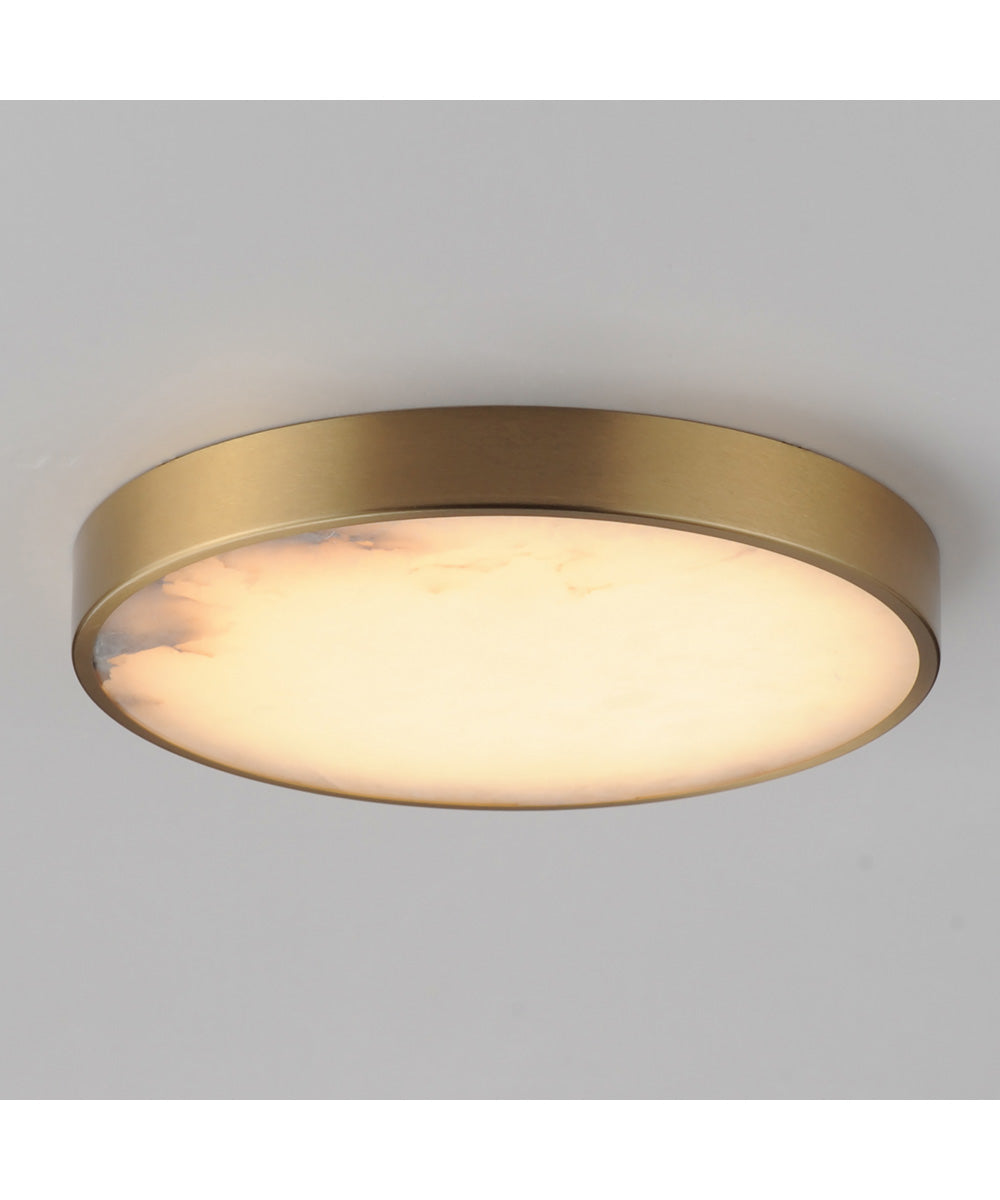 Slab 9 inch LED Alabaster Flush Mount Natural Aged Brass