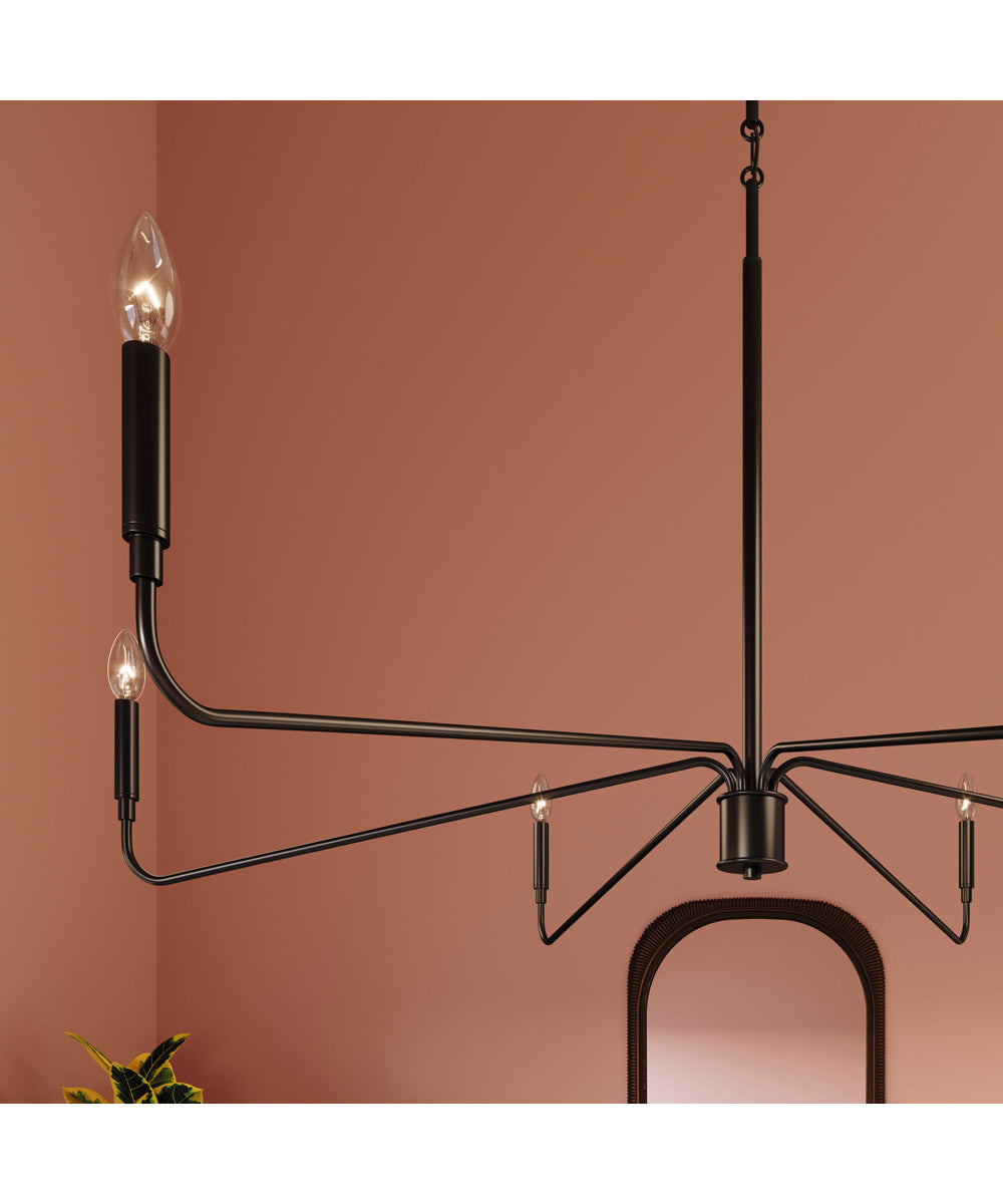 Pilar Extra Large 6-Light Chandelier Matte Black