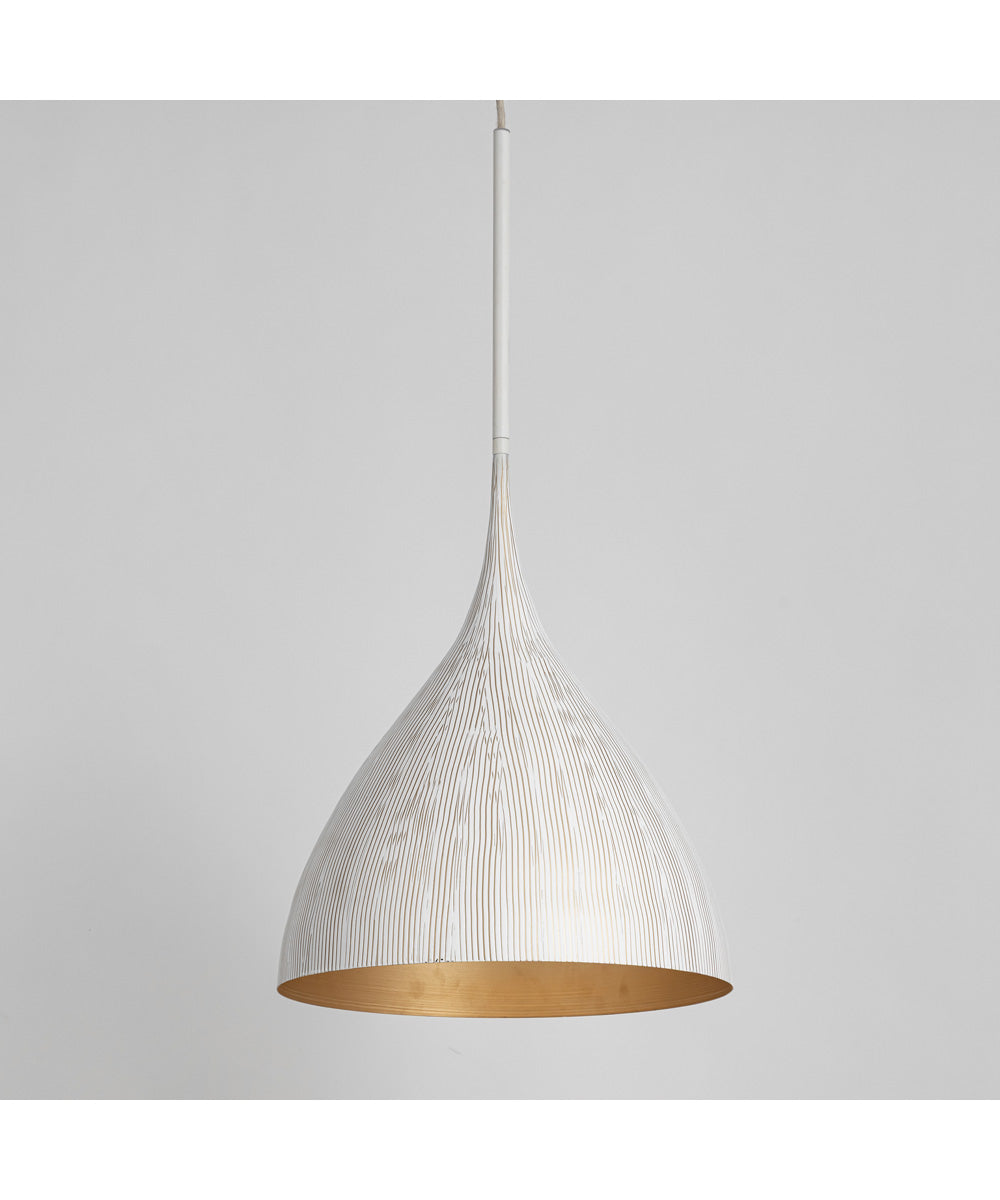 Fleur 1-Light Pendant White/Gold