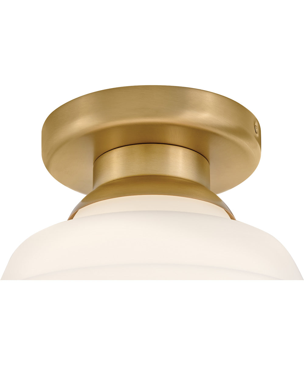 Penny 1-Light Small Flush Mount in Lacquered Brass