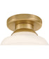 Penny 1-Light Small Flush Mount in Lacquered Brass
