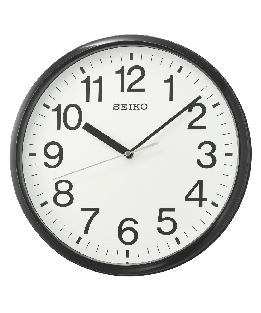 OPEN BOX 12" Business Wall Clock Black Glass Cover