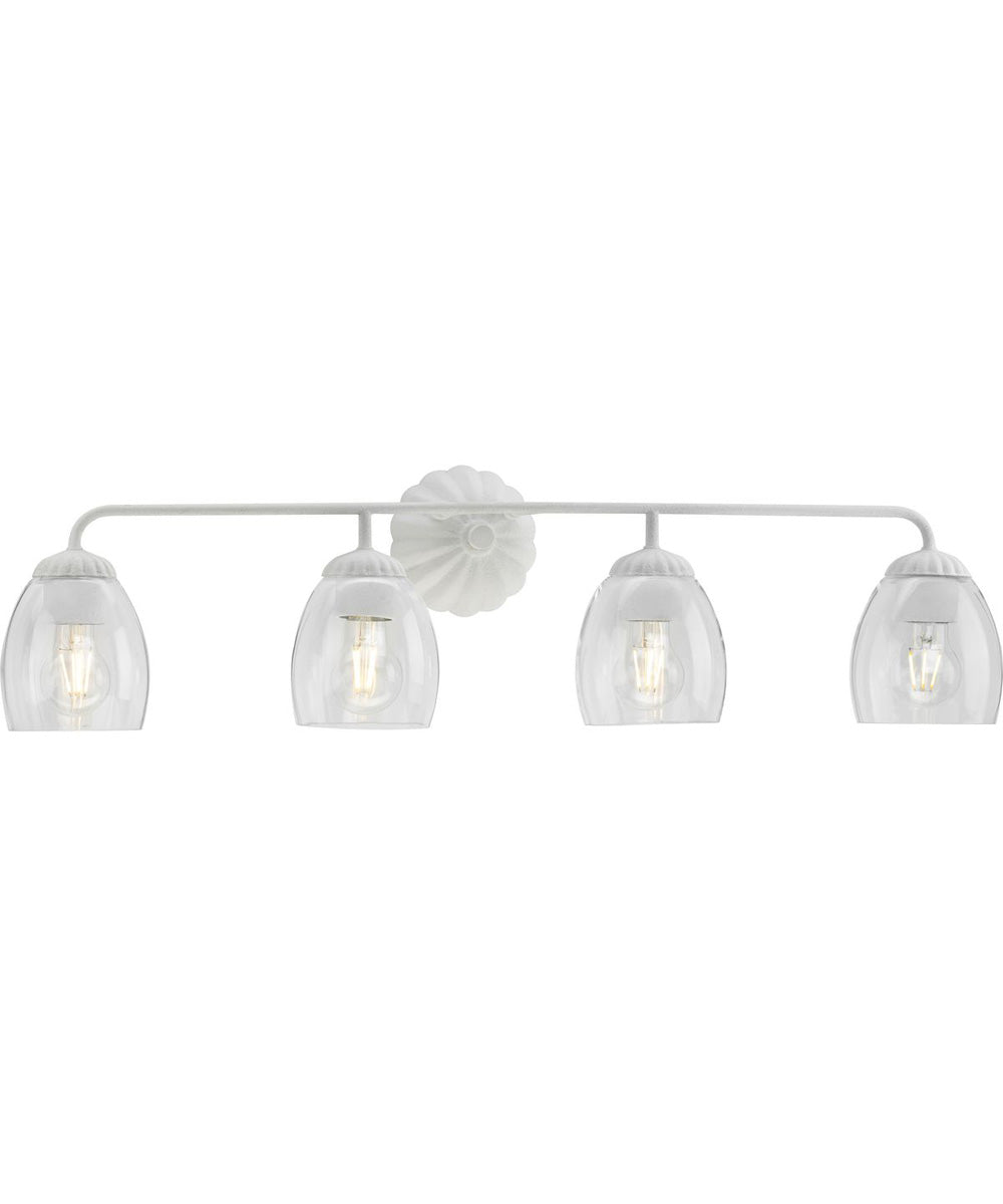 Quillan 4-Light Transitional Bath & Vanity Light White Plaster