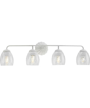 Quillan 4-Light Transitional Bath & Vanity Light White Plaster