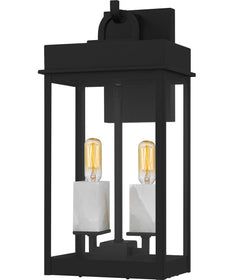 Carmen Medium 2-light Outdoor Wall Light  Coastal Armour Aluminum Matte Black