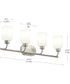 Reines 4-Light Bath Vanity with Opal Glass Shades Brushed Nickel