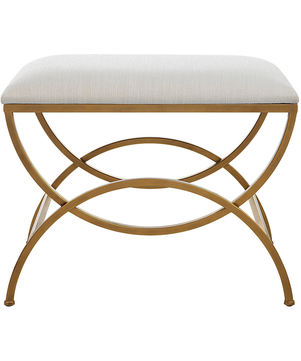 Accent Stool in Antique Brusehd Brass with Cushion