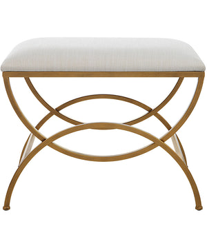 Accent Stool in Antique Brusehd Brass with Cushion