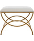 Accent Stool in Antique Brusehd Brass with Cushion