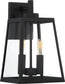 14"H Halifax 2-Light Outdoor Matte Black / Glass