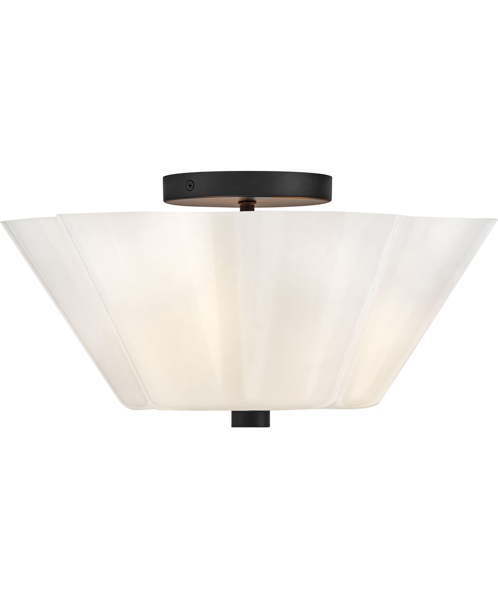 Honey 3-Light Medium Semi-Flush Mount in Black