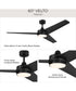 Velto 60-in. 3-Blade LED Modern Ceiling Fan Matte Black