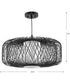 Cordova 1-Light Large Pendant Black Rattan