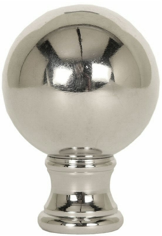 Sphere Lamp Finial Polished Nickel 1.75"h
