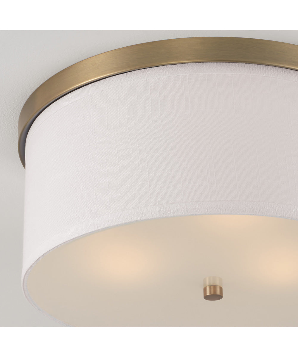 Midtown 3-Light Flush Mount Aged Brass