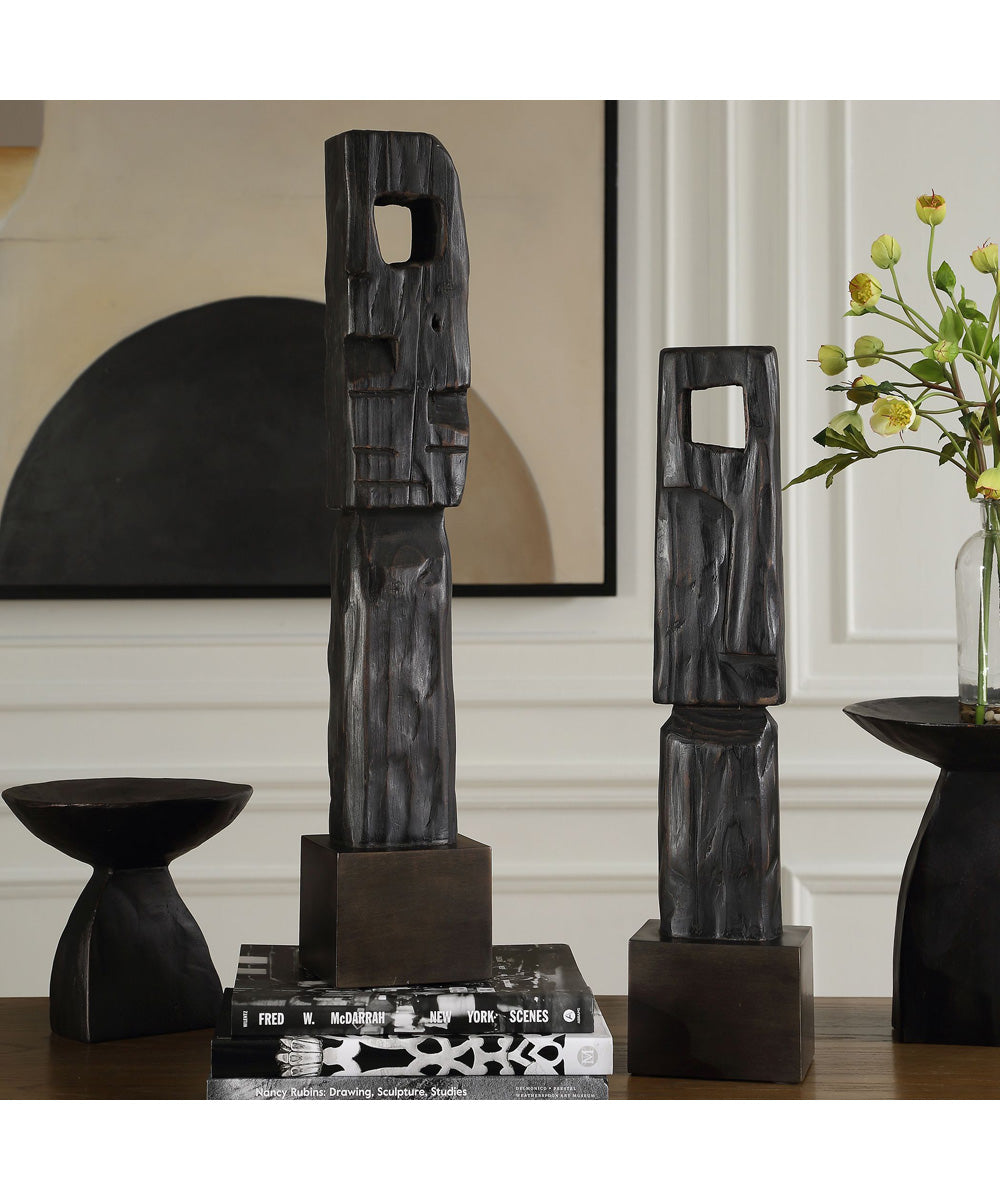 Cipher Black Wood Totems Set of 2
