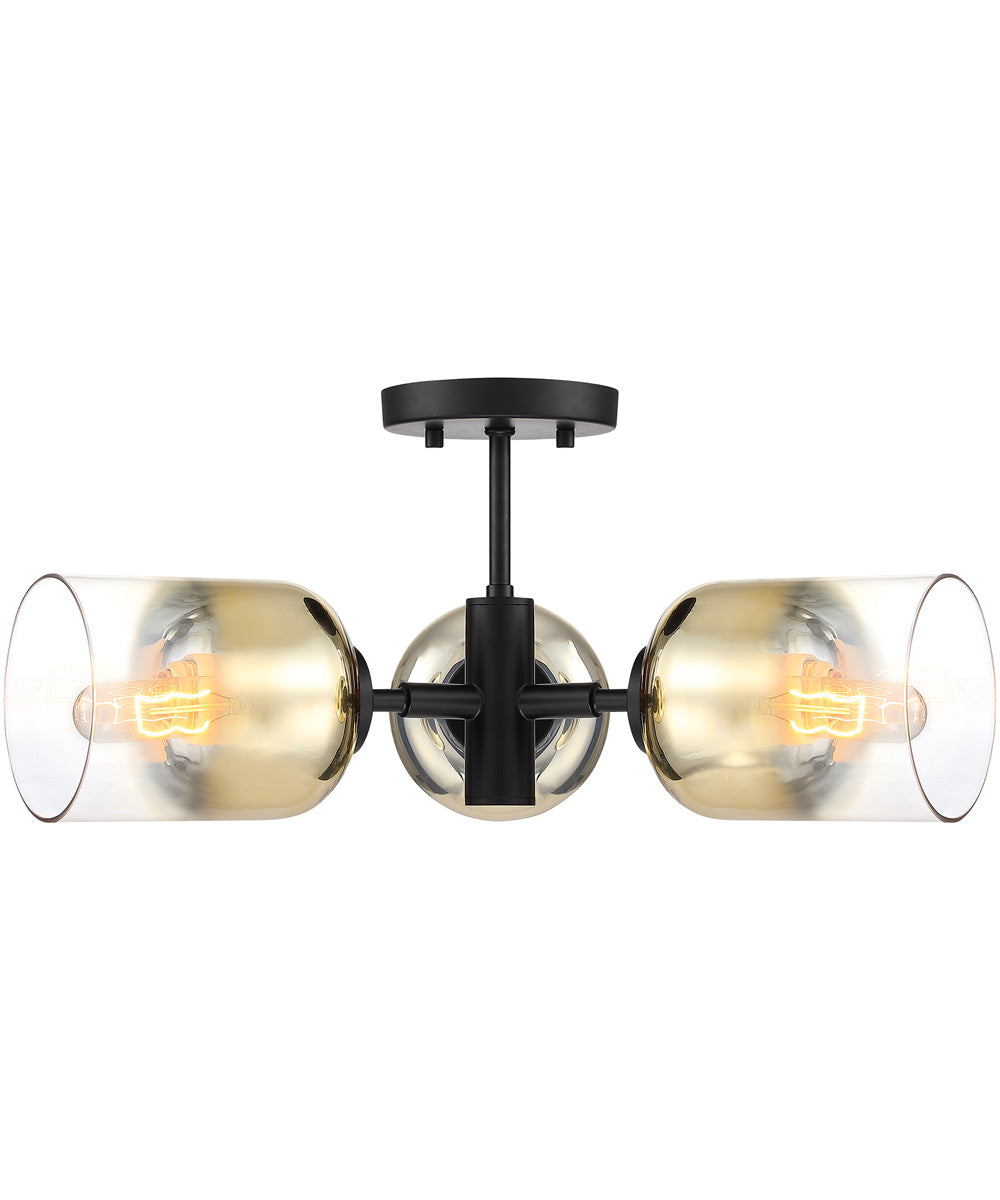 Gatsby 3 Light Semi Flush Mount Matte Black