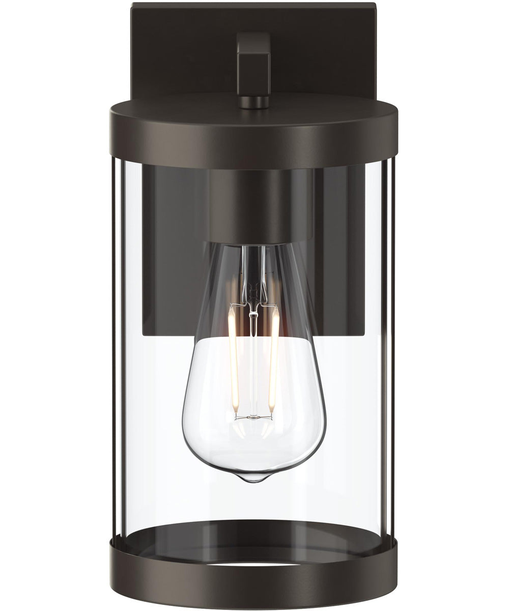 Kagen Small Outdoor Wall Light with Clear Glass Panels Antique Bronze