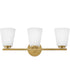 Bri 3-Light Medium Three Light Vanity in Lacquered Brass