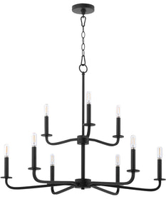 Rutherford 9-light Chandelier Matte Black