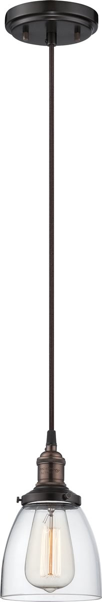 5"W Vintage 1-Light Pendant Rustic Bronze