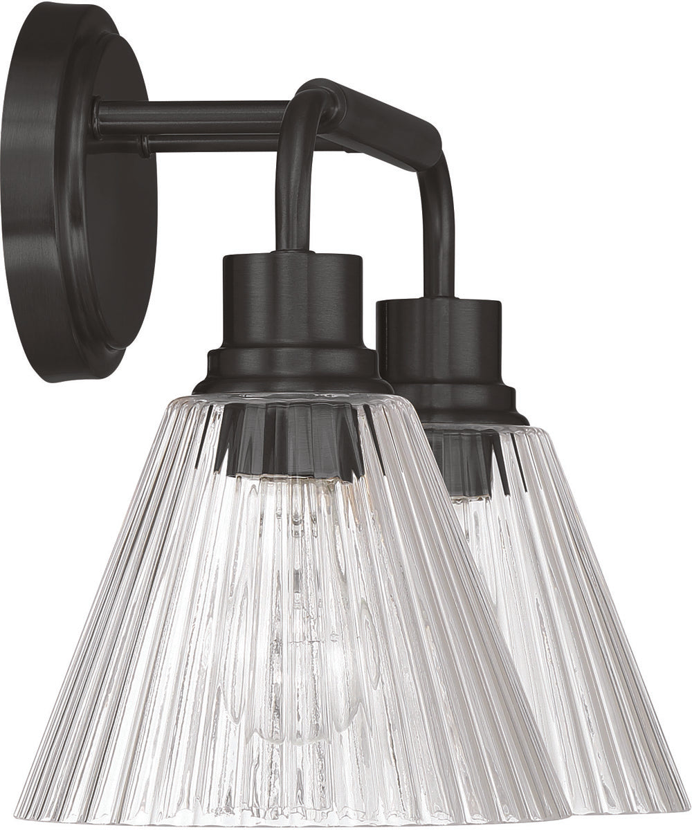 Pleated 2-Light Lighting Flat Black