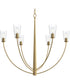 Jheni 6-Light Large Chandelier with Clear Glass Shades Brushed Gold