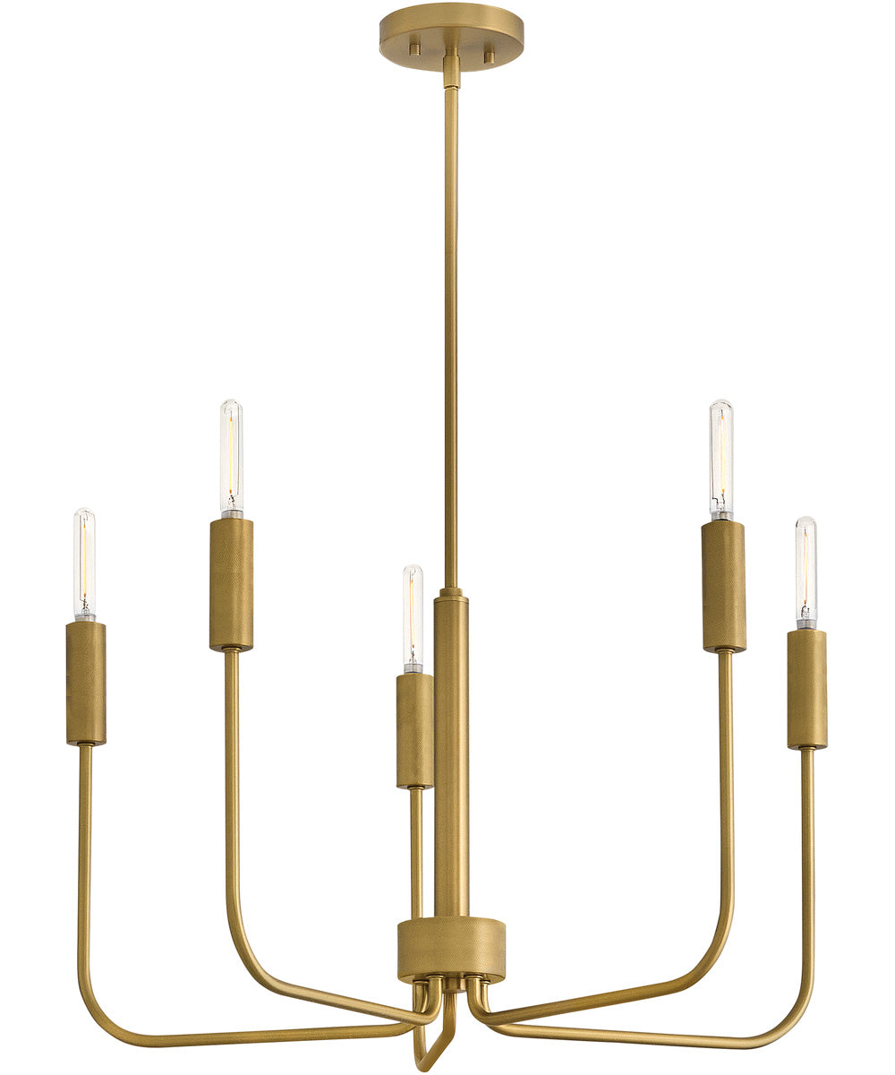 Austen 5-Light Medium Single Tier in Lacquered Brass