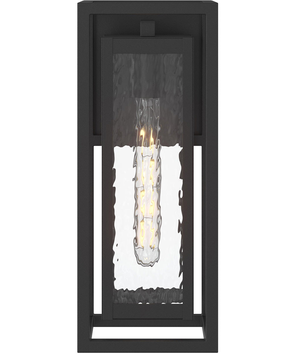 Shaw 15 inch 1 Light Outdoor Wall Light with Clear Glass Textured Black