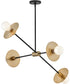 Lulu 4-Light Medium Mobile Single Tier in Lacquered Brass