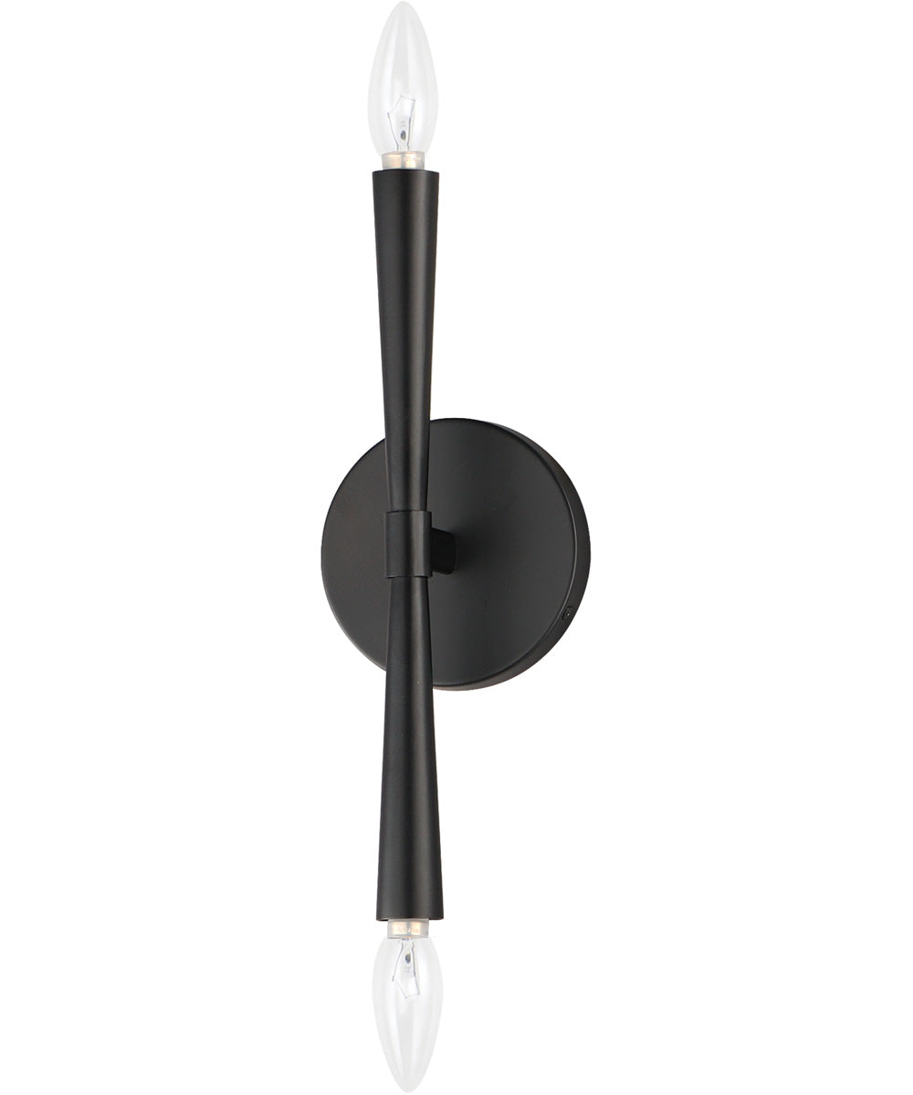 Rome 2-Light Wall Sconce Black