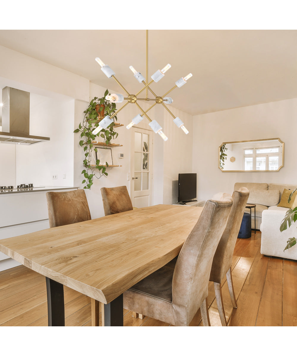 Star Dust 10 Light Island Pendant Brushed Gold