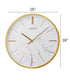 OPEN BOX 16" Wall Clock Carrara Gold & White Marble Effect Metal Case/Glass Cover
