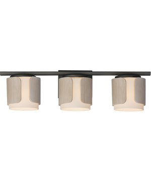 Draughtsman 3-Light Bath Vanity Natural Wood/Charcoal
