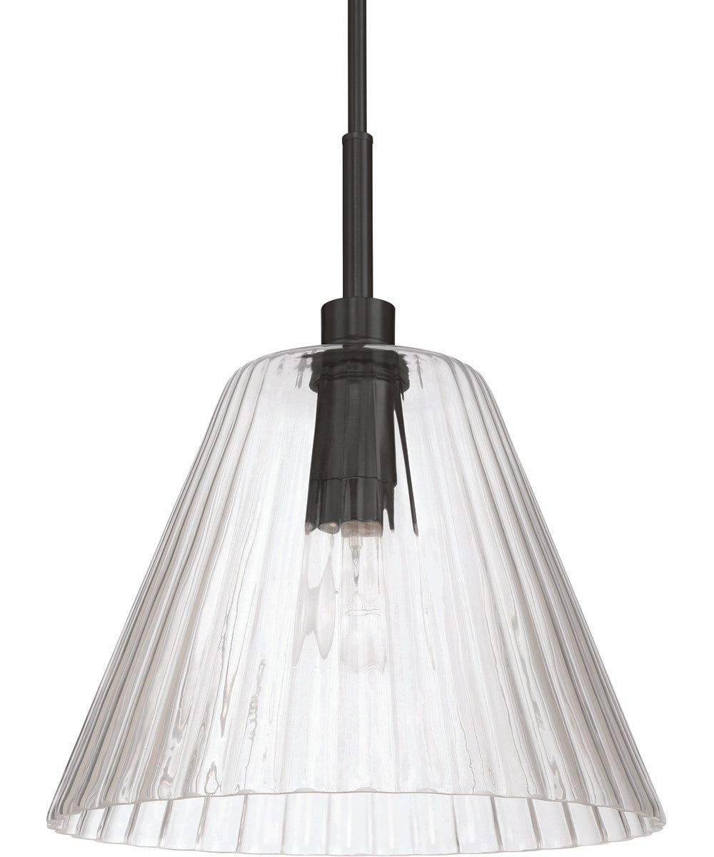 Pleated 1-Light Lighting Flat Black